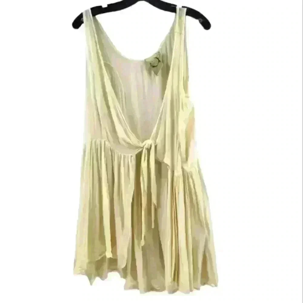 Sea Gypsies Oversized Rayon Bohemian Sleeveless Tie Front‎ Size Large Top Vest.